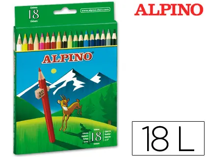 Imagen Lapices de colores alpino 656 caja de 18 colores largos