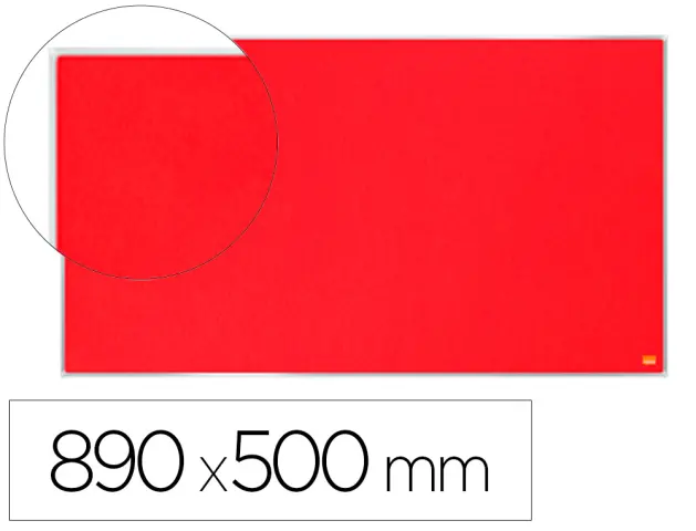 Imagen Tablero de anuncios nobo impression pro fieltro rojo formato panoramico 40" 890x500 mm