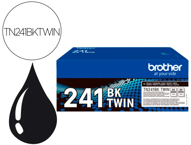 Imagen Toner brother tn241bktwin hl3140 / 3170 / 3150 / dcp9020 / mfc9140 / 9330 / 9340 negro 2500 paginas pack