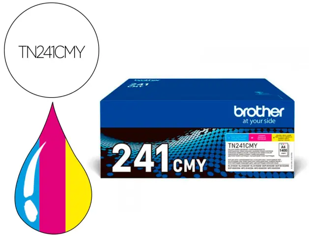 Imagen Toner brother tn241cmy hl3140 / 3170 / 3150 / dcp9020 / mfc9140 / 9330 / 9340 cian magenta yellow 1500 paginas