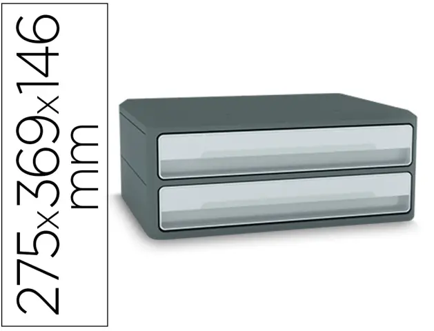 Imagen Fichero cajones de sobremesa cep moov up reciclado 80% 2 cajones color gris 275x369x146 mm