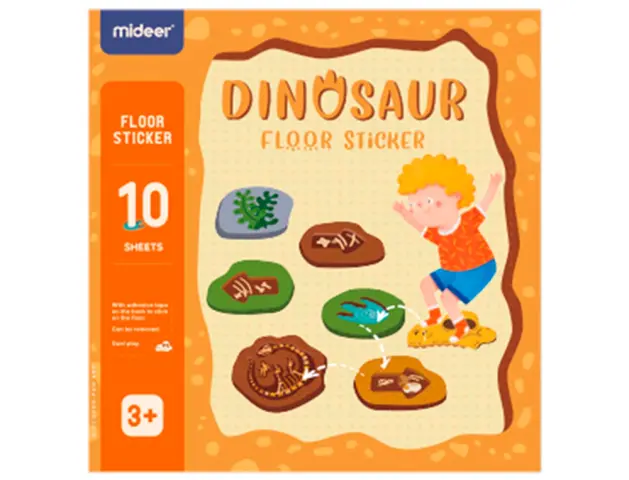 Imagen Juego didactico mideer dinosaurio con 64 adhesivos para suelo removibles