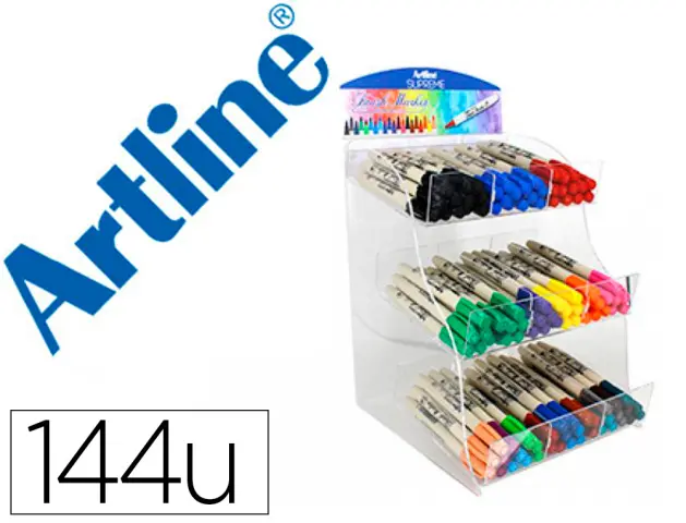Imagen Rotulador artline supreme brush epfs pintura base de agua punta tipo pincel trazo fino expositor de 144