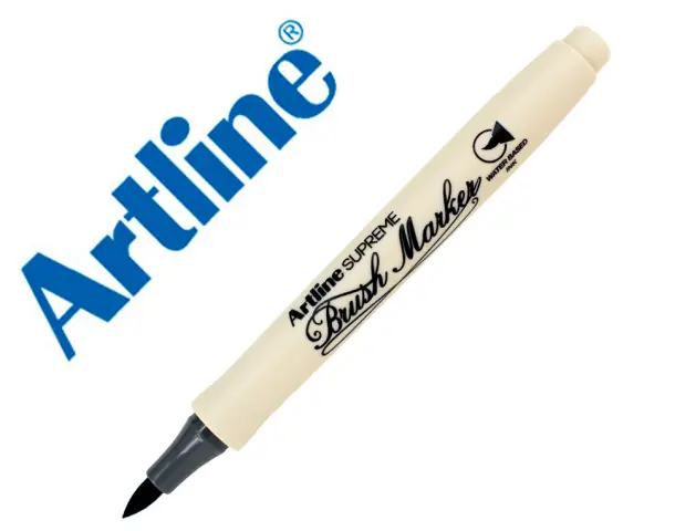 Imagen Rotulador artline supreme brush epfs pintura base de agua punta tipo pincel trazo fino gris