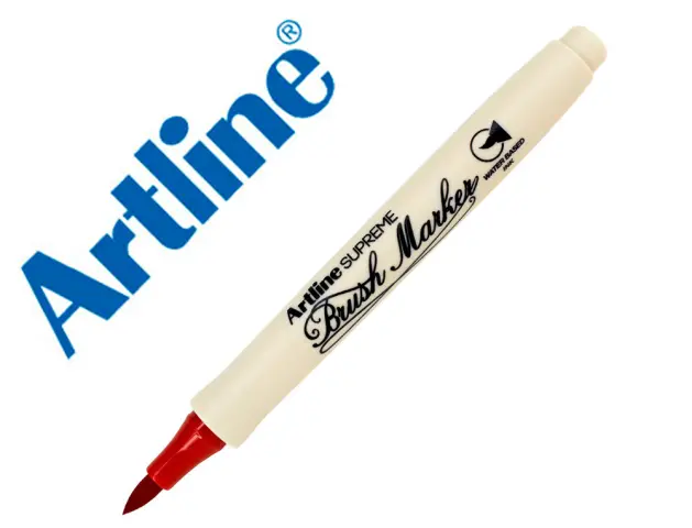 Imagen Rotulador artline supreme brush epfs pintura base de agua punta tipo pincel trazo fino rojo oscuro