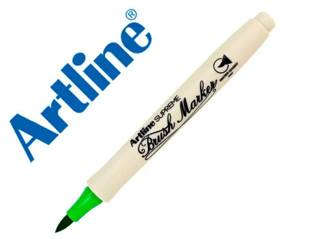 Imagen Rotulador artline supreme brush epfs pintura base de agua punta tipo pincel trazo fino verde claro