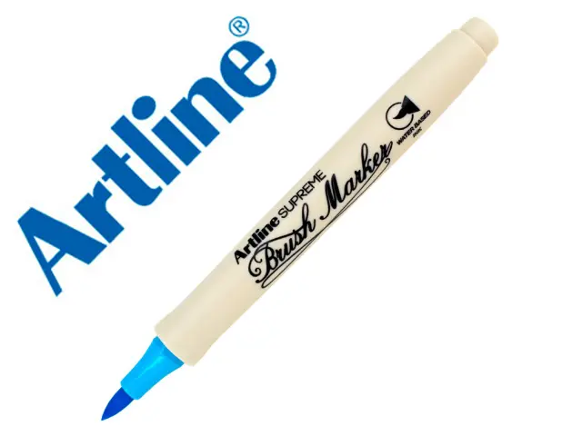 Imagen Rotulador artline supreme brush epfs pintura base de agua punta tipo pincel trazo fino azul claro