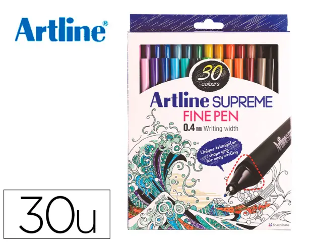 Imagen Rotulador artline supreme epfs200 fine liner punta de fibra 0,4 mm bolsa 30 unidades colores surtidos