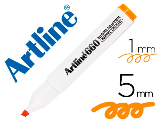 Imagen Rotulador artline fluorescente ek-660 naranja pastel punta biselada