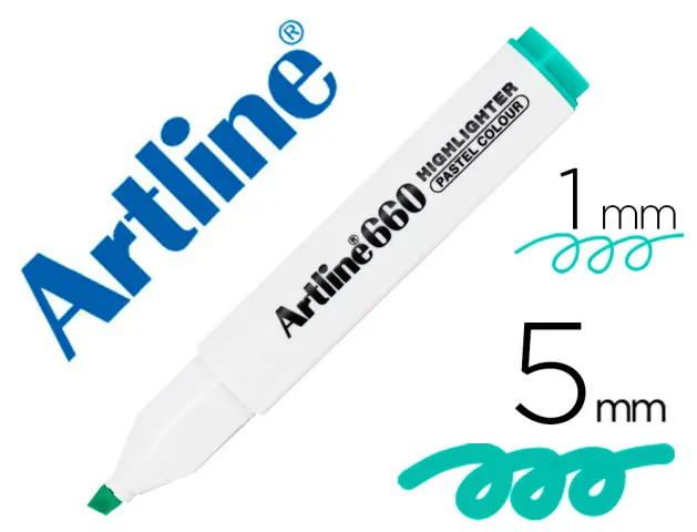 Imagen Rotulador artline fluorescente ek-660 verde pastel punta biselada