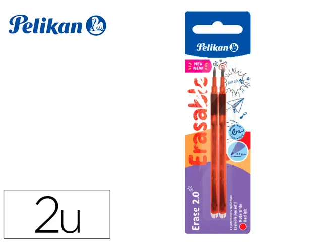 Imagen Recambio roller pelikan erase 2.0 color rojo blister de 2 unidades