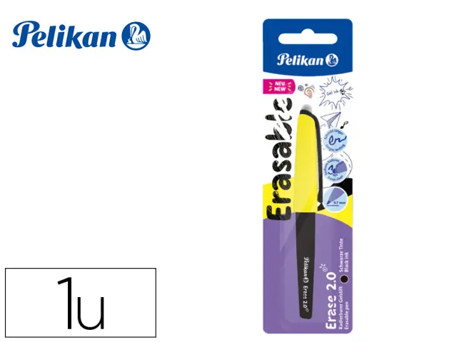 Imagen Roller pelikan erase 2.0 borrable punta 0,7 mm tinta gel color negro