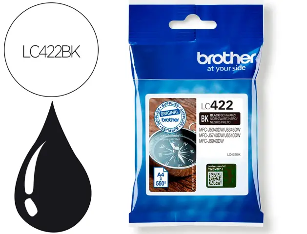 Imagen Ink-jet brother lc-422bk negro mfc-j5340dw / mfc-j5740dw / mfc-j6540dw / mfc-j6940dw 550 paginas