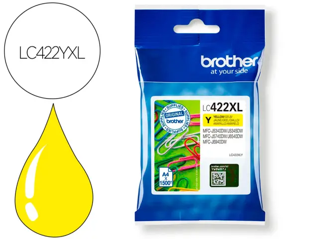 Imagen Ink-jet brother lc-422xly yellow mfc-j5340dw / mfc-j5740dw / mfc-j6540dw / mfc-j6940dw 1500 paginas