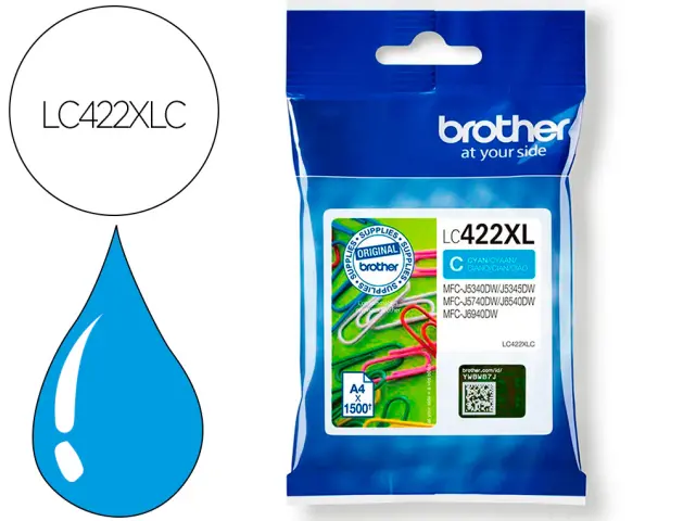 Imagen Ink-jet brother lc-422xlc cyan mfc-j5340dw / mfc-j5740dw / mfc-j6540dw / mfc-j6940dw 1500 paginas