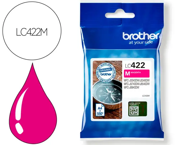 Imagen Ink-jet brother lc-422m magenta mfc-j5340dw / mfc-j5740dw / mfc-j6540dw / mfc-j6940dw 550 paginas