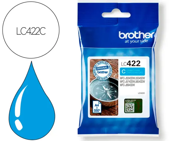 Imagen Ink-jet brother lc-422c cyan mfc-j5340dw / mfc-j5740dw / mfc-j6540dw / mfc-j6940dw 550 paginas