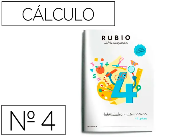 Imagen Cuaderno rubio habilidades matematicas + 4 aos