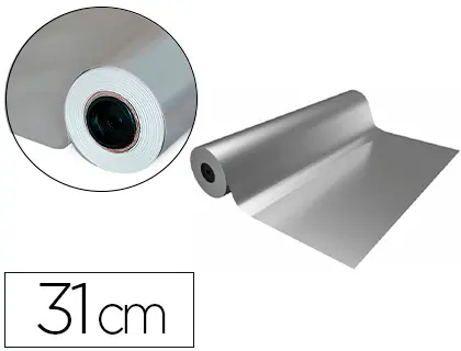 Imagen Papel de regalo basika metalizado plata bobina 31 cm