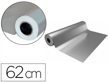 Imagen Papel de regalo basika metalizado plata bobina 62 cm