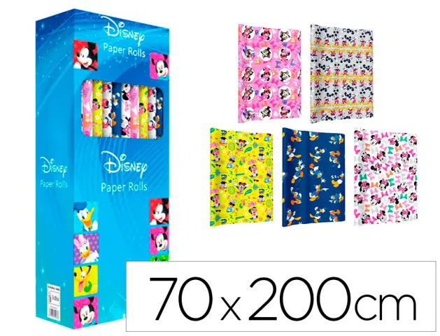 Imagen Papel de regalo basika disney rollo de 70 x 200 cm modelos surtidos