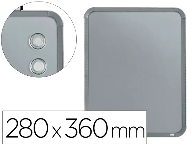 Imagen Pizarra nobo magnetica para el hogar acero marco slim plata 280x360 mm