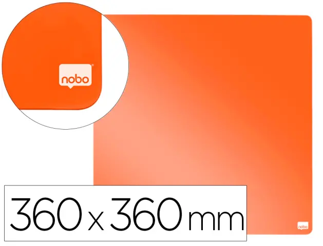 Imagen Pizarra nobo magnetica para el hogar color naranja 360x360 mm