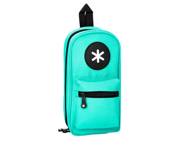 Imagen Bolso escolar portatodo antartik forma de mochila con bolsillo y 4 departamentos color menta 230x50x120 mm
