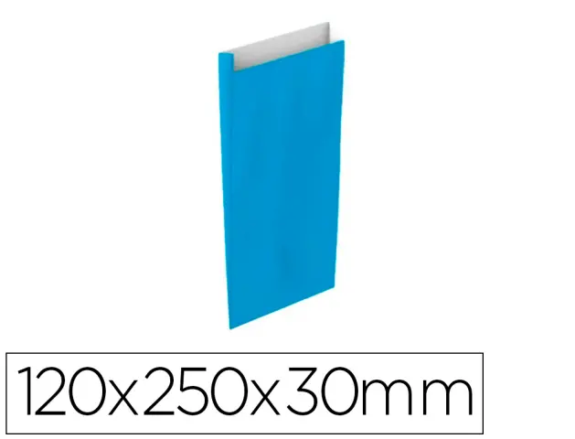 Imagen Sobre papel basika celulosa celeste con fuelle xs 120x250x30 mm paquete de 25 unidades