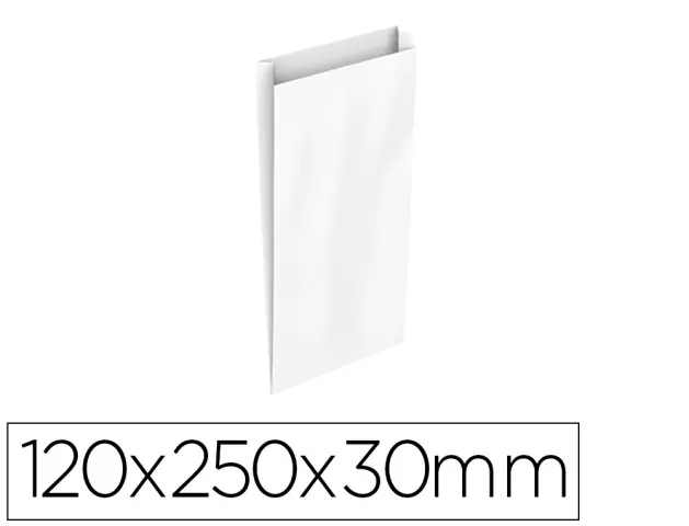 Imagen Sobre papel basika celulosa blanco con fuelle xs 120x250x30 mm paquete de 25 unidades
