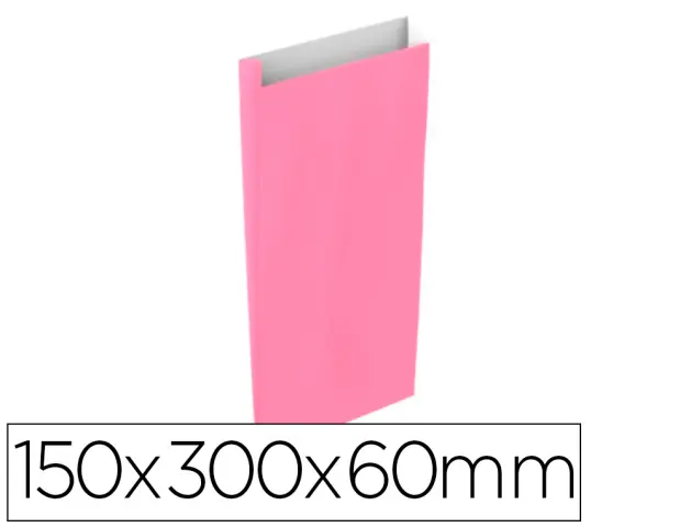 Imagen Sobre papel basika celulosa rosa con fuelle s 150x300x60 mm paquete de 25 unidades