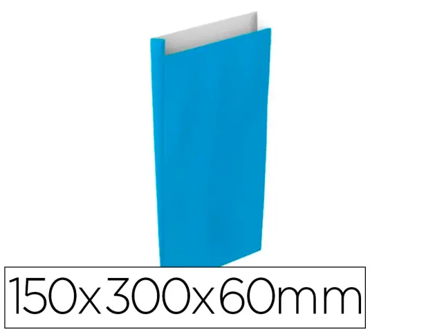 Imagen Sobre papel basika celulosa celeste con fuelle s 150x300x60 mm paquete de 25 unidades