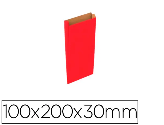 Imagen Sobre papel basika kraft rojo con fuelle xxs 100x200x30 mm paquete de 25 unidades