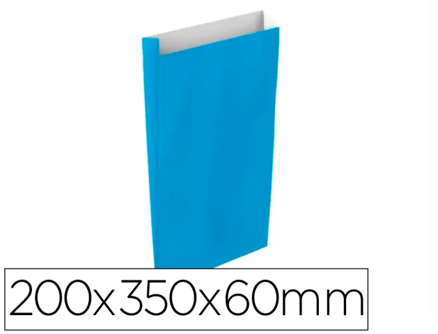 Imagen Sobre papel basika celulosa celeste con fuelle m 200x350x60 mm paquete de 25 unidades