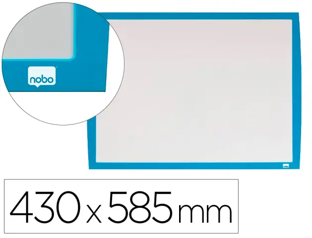 Imagen Pizarra blanca nobo magnetica marco azul 430x585 mm