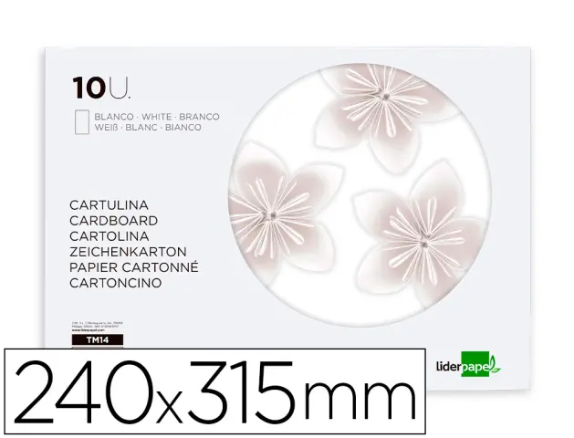 Imagen Bloc trabajos manuales liderpapel cartulina 240x315mm 10 hojas color blanco