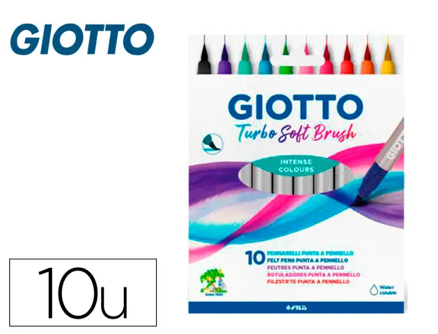 Imagen Rotulador giotto turbo soft brush punta de pincel caja de 10 unidades colores surtidos