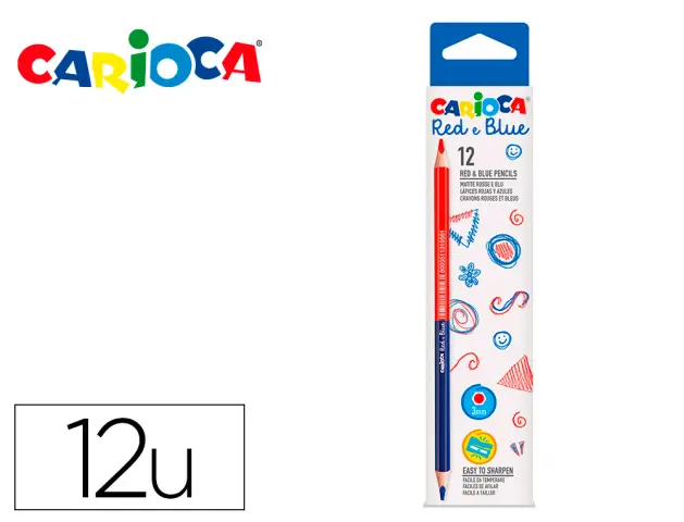 Imagen Lapices bicolor carioca rojo/azul caja de 12 unidades