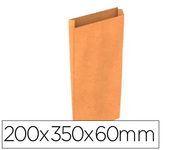 Imagen Sobre papel basika kraft natural liso con fuelle m 200x350x60 mm paquete de 25 unidades