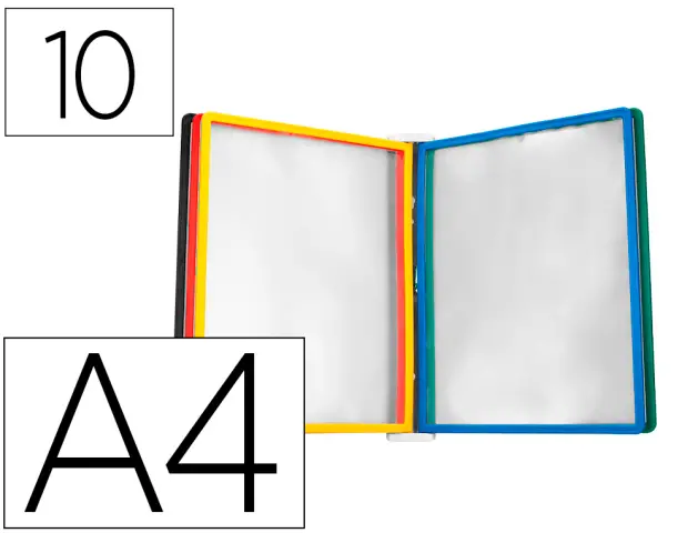 Imagen Portacatalogo de pared plastico liderpapel con 10 fundas din a4 colores surtidos