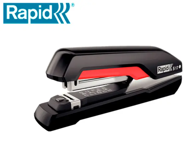 Imagen Grapadora rapid s17 fullstrip plastico capacidad de grapado 30 hojas usa grapas 24/6 y 26/6 color negro/rojo