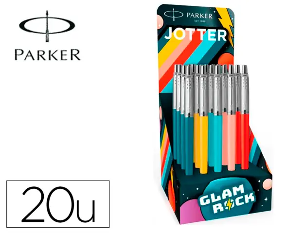 Imagen Boligrafo parker jotter originals glam rock transit expositor de 20 unidades colores surtidos