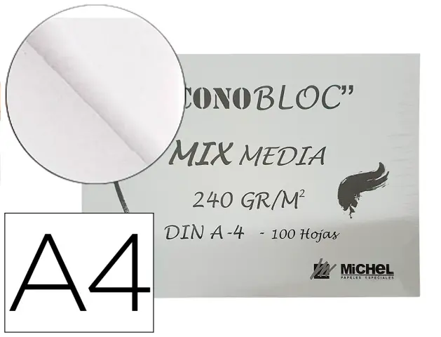 Imagen Bloc dibujo multitecnicas michel econobloc mix media din a4 encolado 100 hojas 240 gr 210x297 mm