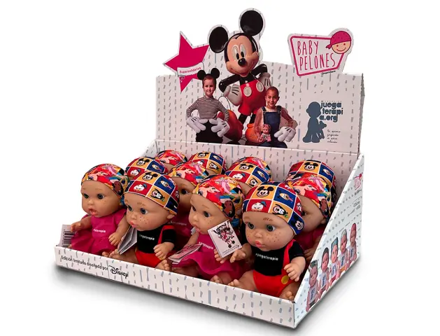 Imagen Mueco baby pelon disney super solidario expositor de 12 unidades surtidas