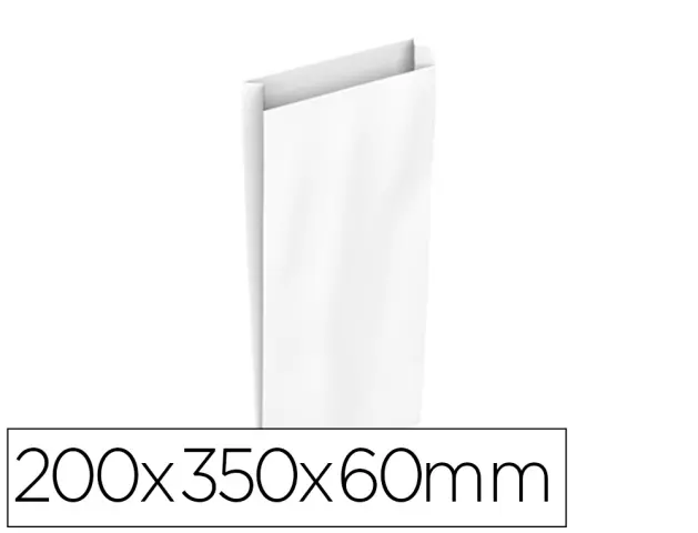 Imagen Sobre papel basika celulosa blanco con fuelle m 200x350x60 mm paquete de 25 unidades