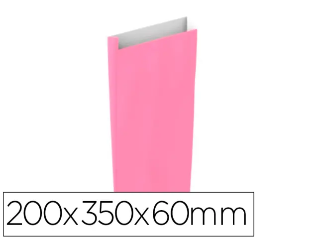 Imagen Sobre papel basika celulosa rosa con fuelle m 200x350x60 mm paquete de 25 unidades