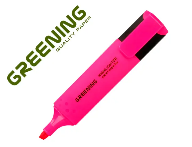 Imagen Rotulador greening fluorescente punta biselada rosa