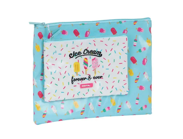 Imagen Cartera escolar safta complementos "ice cream" summer bag 300x230 mm