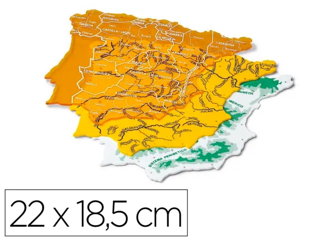 Imagen Plantilla faibo mapa espaa 22x18,5 cm bolsa de 3 unidades 100% reciclable