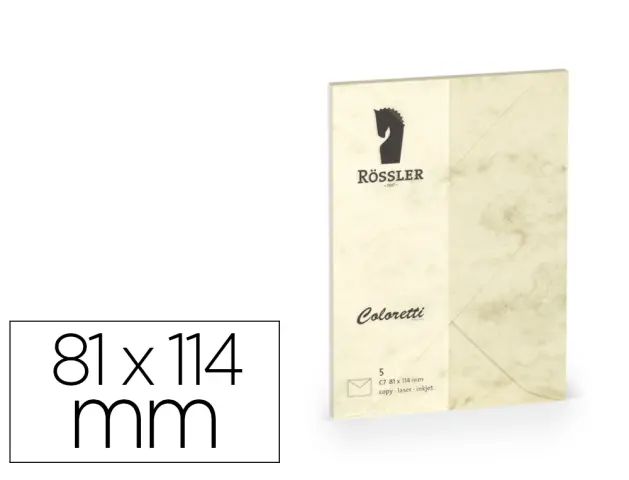 Imagen Sobre rossler coloretti c7 color marmol crema 81x114 mm pack de 5 unidades